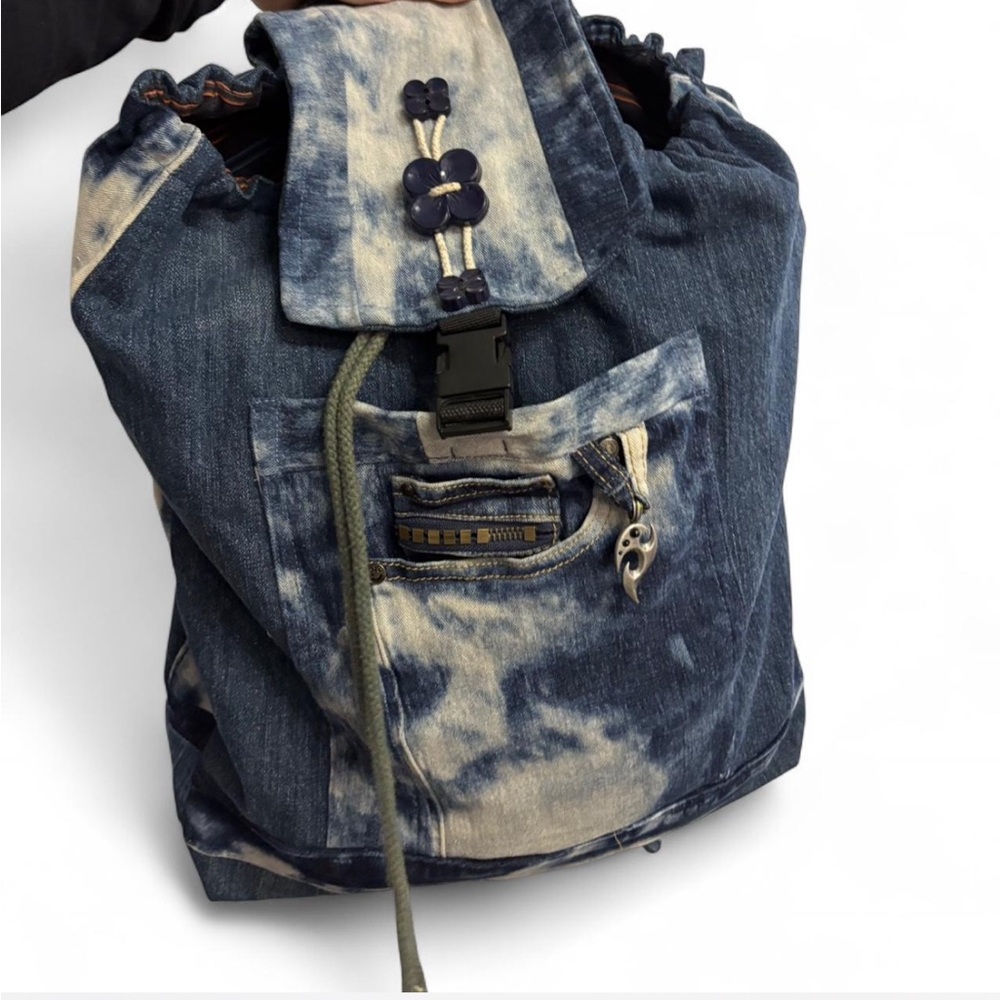 Denim Blue Tie-Dye Backpack